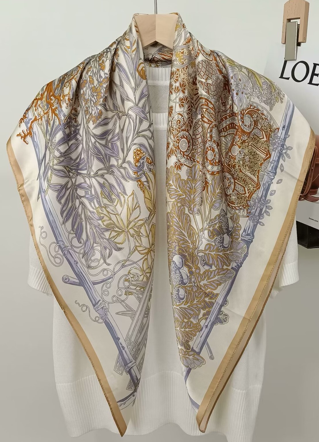 Silk Scarf Square - 90CM Mulberry Silk Printed Square Scarf,