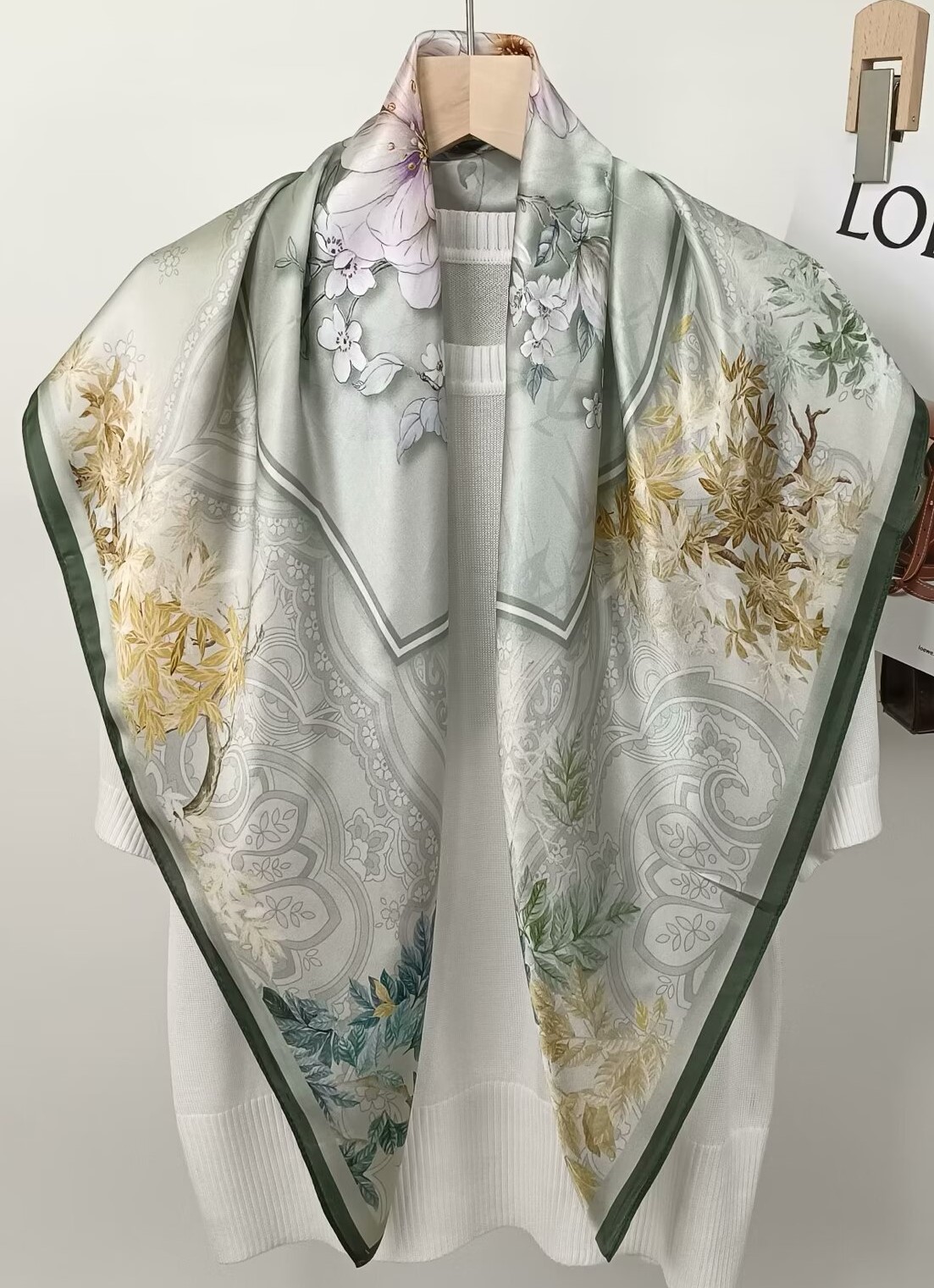 90CM Mulberry Silk Printed Squ - đánh giá và giá Silk Scarf Square